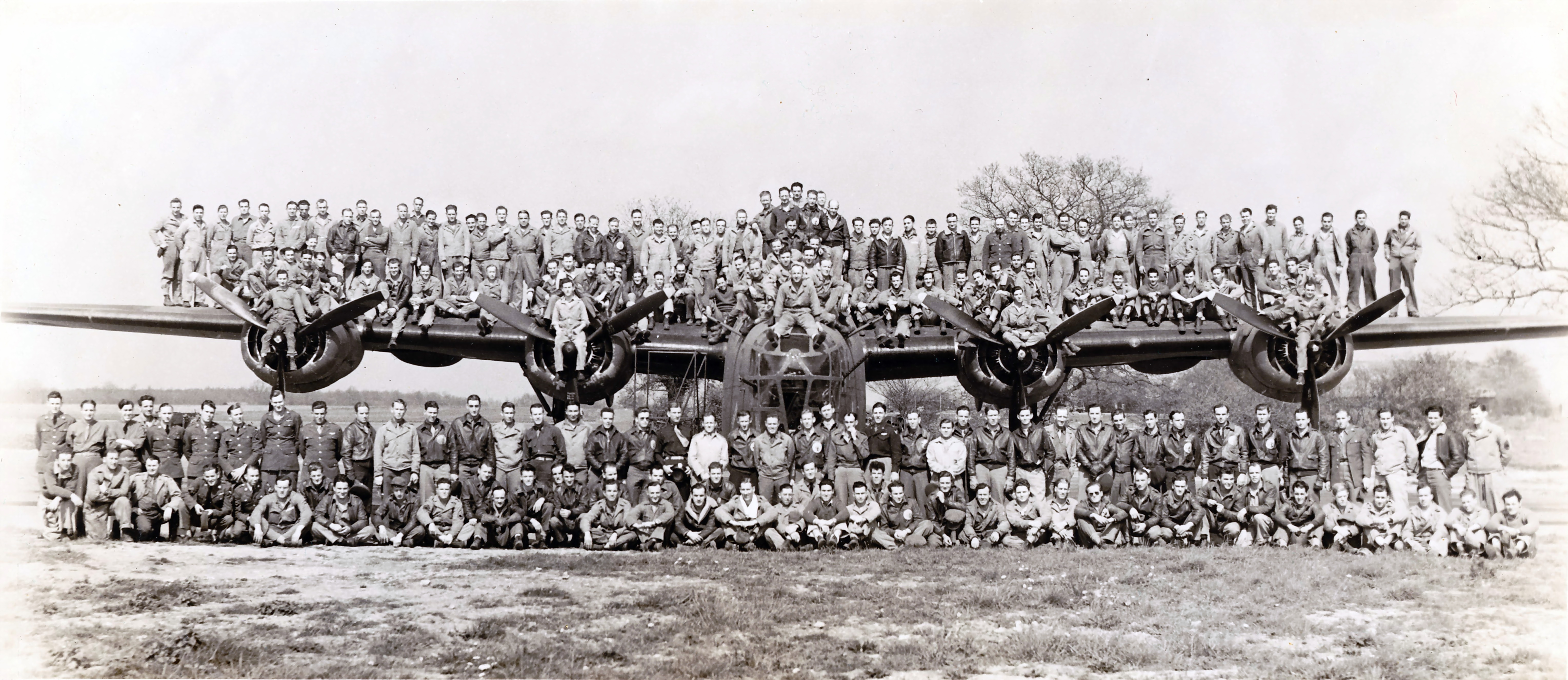Crew posing on B-24